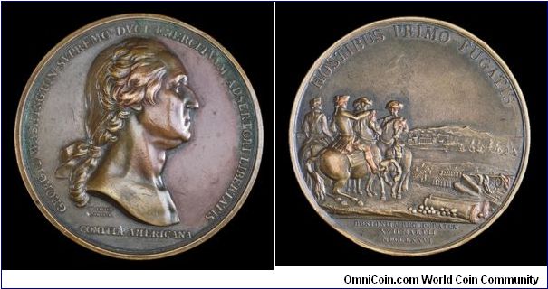 Washinton before Boston Comitia American medal struck at the Paris mint ca. 1890s.