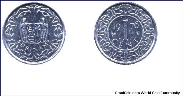 Suriname, 1 cent, 1976, Al.                                                                                                                                                                                                                                                                                                                                                                                                                                                                                         