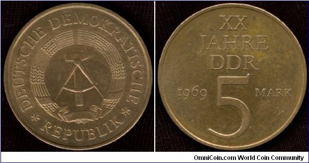 5 Mark 1969 Eastern Germany