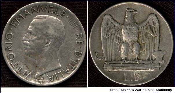 5 Lire 1929