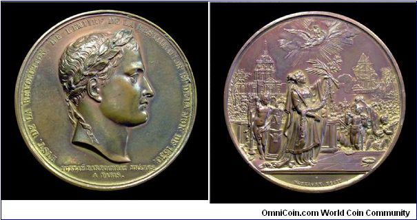 Transfer of the body of Napoleon - Ae gilt medal - mm. 53 (struck in 1845-1860)