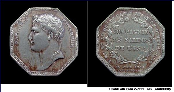 Compagnie des salines de l'Est - Silver jetton - mm. 30,5