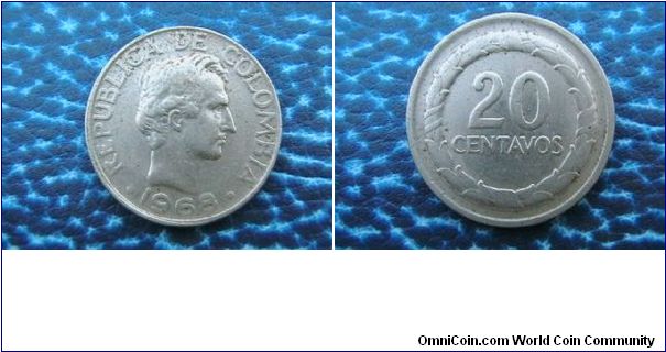 Colombia 20Centavos 1968