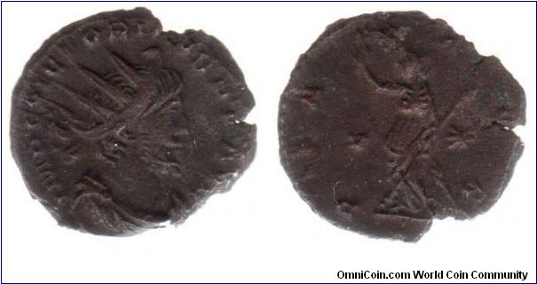 Roman bronze Victorinus/pax (268-70 C.E.)
