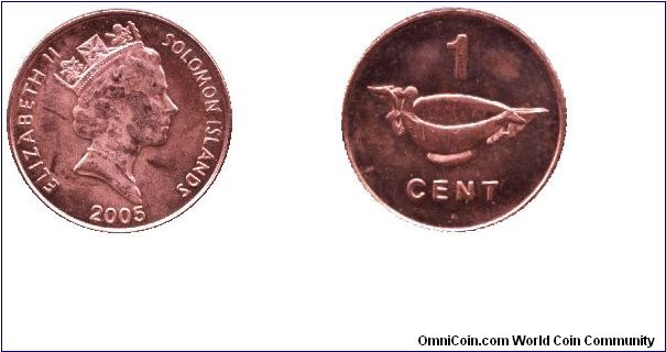 Solomon Islands, 1 cent, 2005, Elizabeth II, Pot.                                                                                                                                                                                                                                                                                                                                                                                                                                                                   