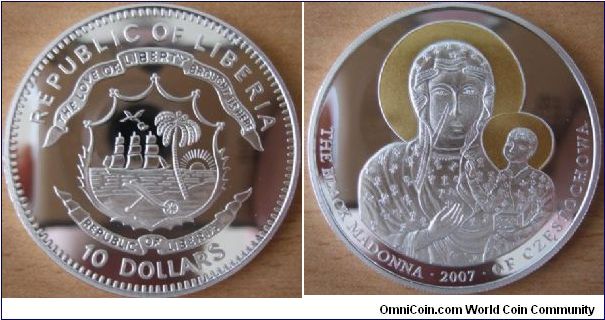 10 Dollars - Black Madonna of Czestochowa - 25 g Ag 925 - mintage 1,000
