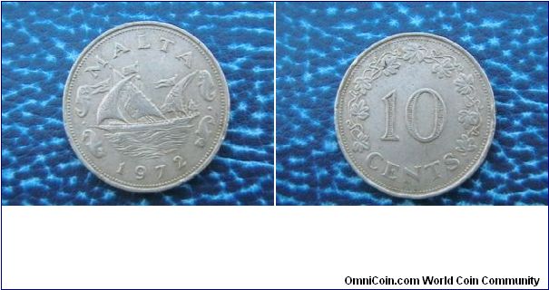 Malta 10Cents 1972