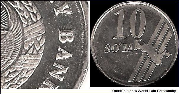 10 Sum 2001, doubling on obverse