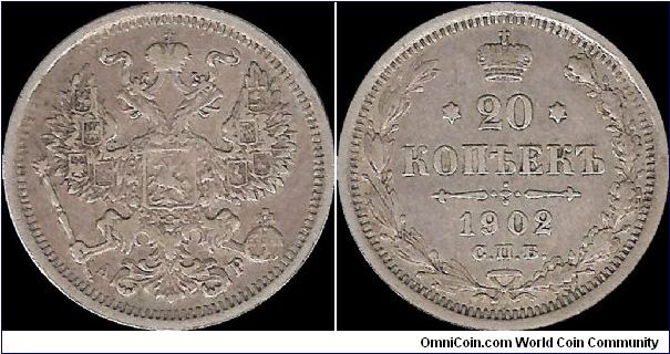20 Kopecks 1902 SPB AR