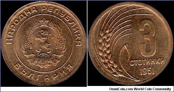 3 Stotinki 1951