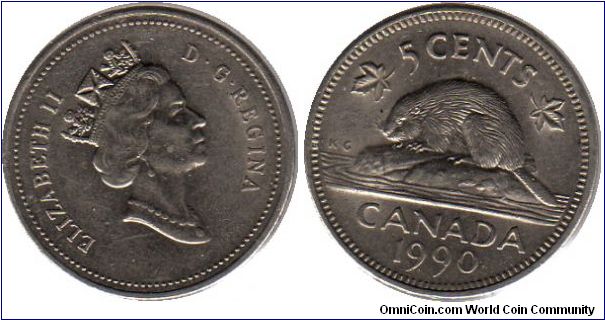 1990 5 cents