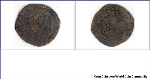 Charles I Thames River Hoard Sixpence 1625-1649 was examined by the British Museum   as part of a hoard found on the Thames and later auctioned off at Downies year and mintmark unknown as coin has been left as found and has not be cleaned or restored.