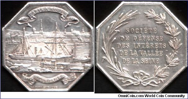 an interesting silver jeton that i've not fully researched as yet. The Seine as a waterway connecting Paris to Rouen and the open sea.