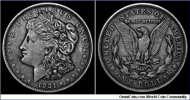 1921-D U.S. Morgan $1.

I picked this one up because I love the look of it.