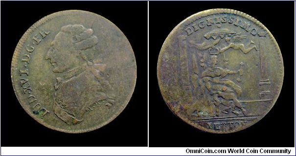 Louis XVI (Dignissimo) - Brass jetton - mm. 27. Poorly struck