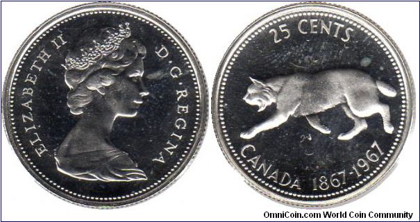 1967 25 cents - Lynx