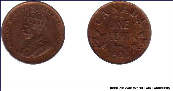 1930 1 cent - scratched