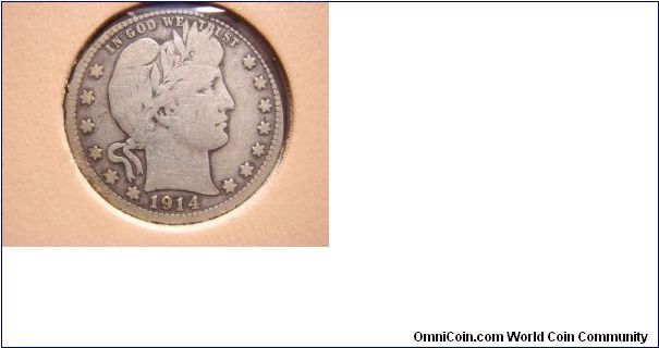 1914 Barber Quarter Denver