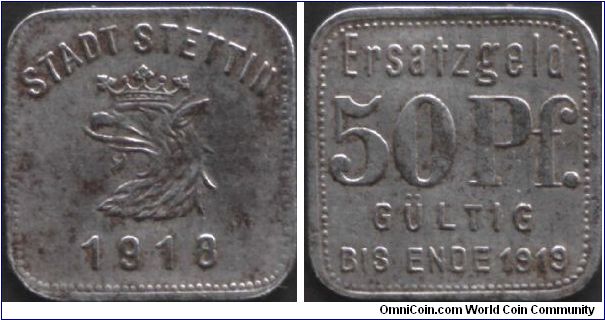 Stettin 50 pfennig notgeld.