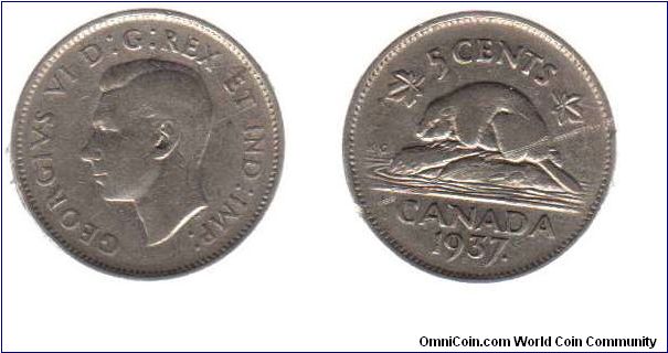 1937 5 cents