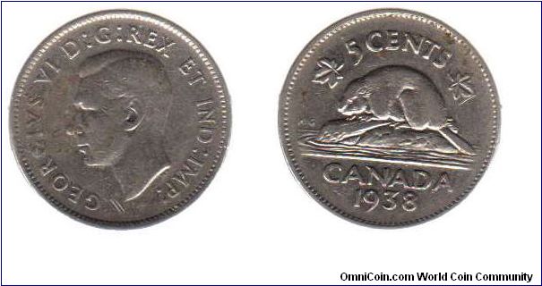 1938 5 cents