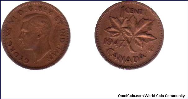 1947 maple leaf 1 cent