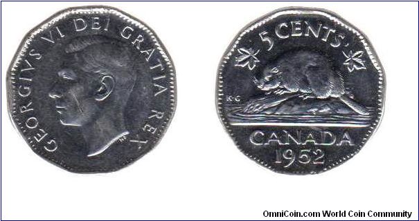 1952 5 cents