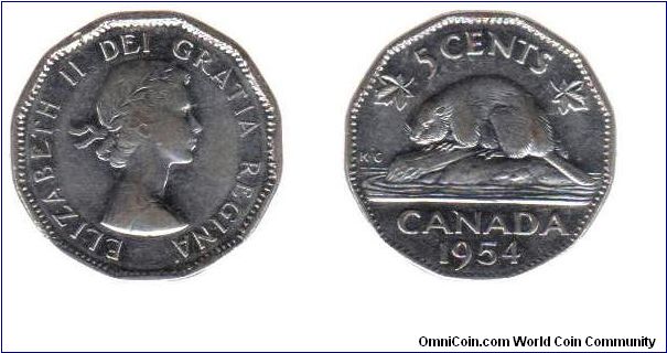 1954 5 cents