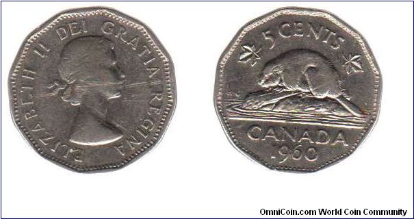 1960 5 cents