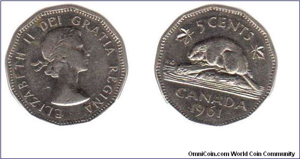 1961 5 cents