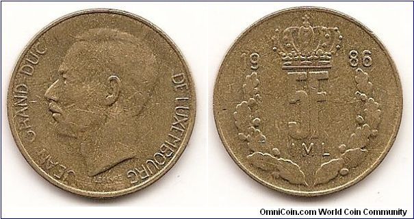 5 Francs
KM#60.1
Nickel-Steel Ruler: Jean Obv: Head left Rev: Crown divides
date above value