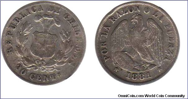 1881 20 centavos