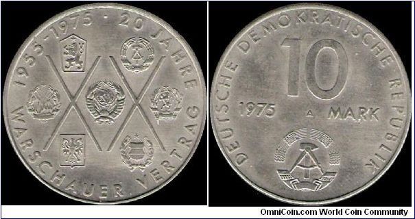 10 Mark 1975 A, 20th anniversary of the Warsaw Treaty of Friendship, Cooperation and Mutual Assistance