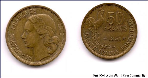 France Fifty Francs 1951