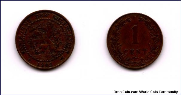 NeatherLands 1902 One Cent