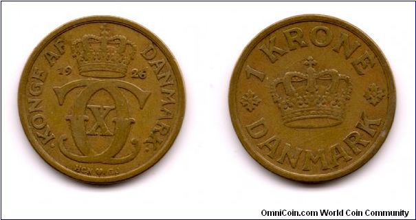 Denmark One Krone 1926.