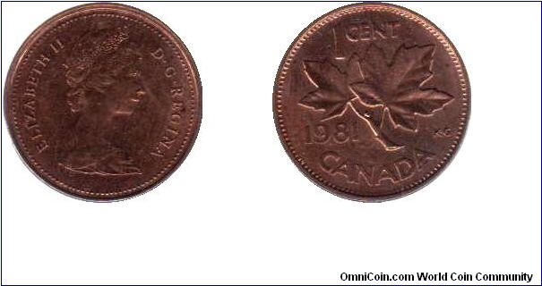 1981 1 cent