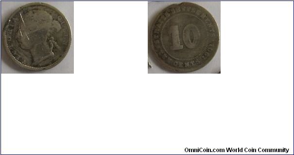 Queen Victoria

Straits Settlements

10 cents