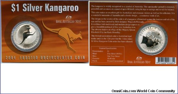 $1/1oz Silver 
Kangaroo in original mint display pack