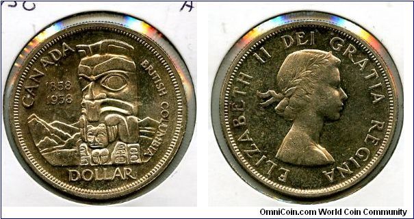 $1
Centenary of British Columbia
Totem Pole
QEII