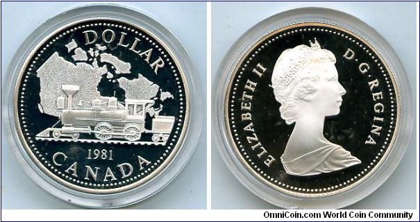 $1 Silver
100 Anniversery of the Trans-Canada Railway
QEII