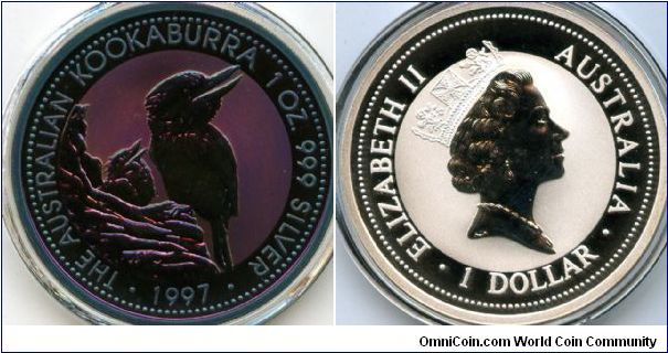 $1
1oz Silver Kookaburra
QEII
This is a Blued version