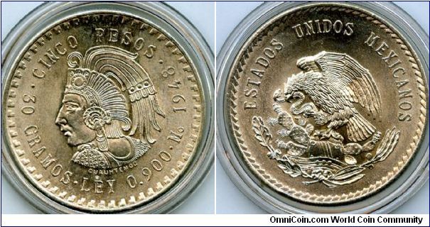 30 Pesos
Head of Cuauhtemoc
Eagle & Snake