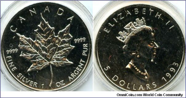 $5
Silver Maple Leaf
QEII