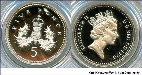 5p Silver Piedfort
Scottish Thistle & Crown
QEII