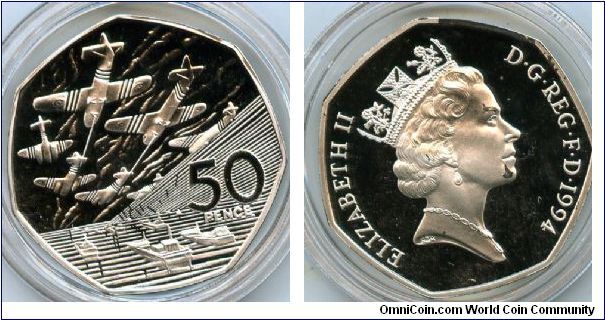 50p Silver
D Day 50th Anniversary
QEII