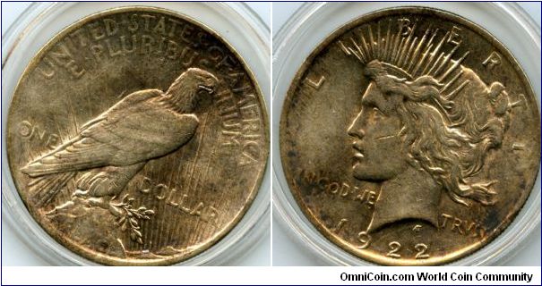 1922
Peace Dollar
Peace Dollar
Liberty Head & Eagle