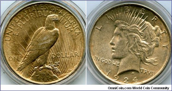 1924
Peace Dollar
Peace Dollar
Liberty Head & Eagle