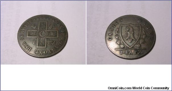 1826 B Basel, Swiss Canton,
Billon KM# 208