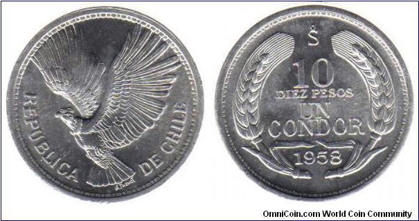 1958 10 pesos - 1 Condor